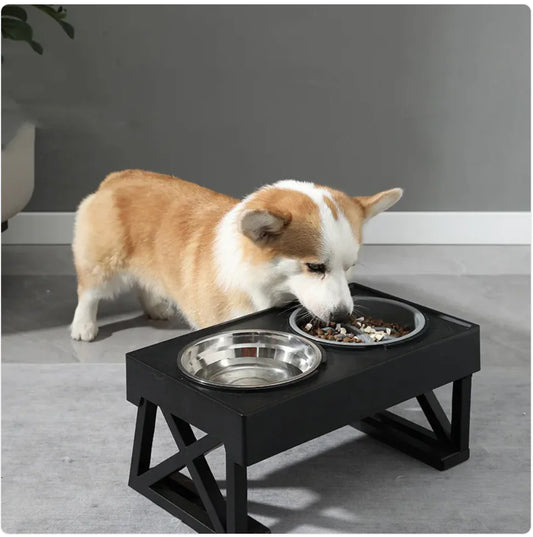 Elevated Dog Bowls with Height-Adjustable Stand