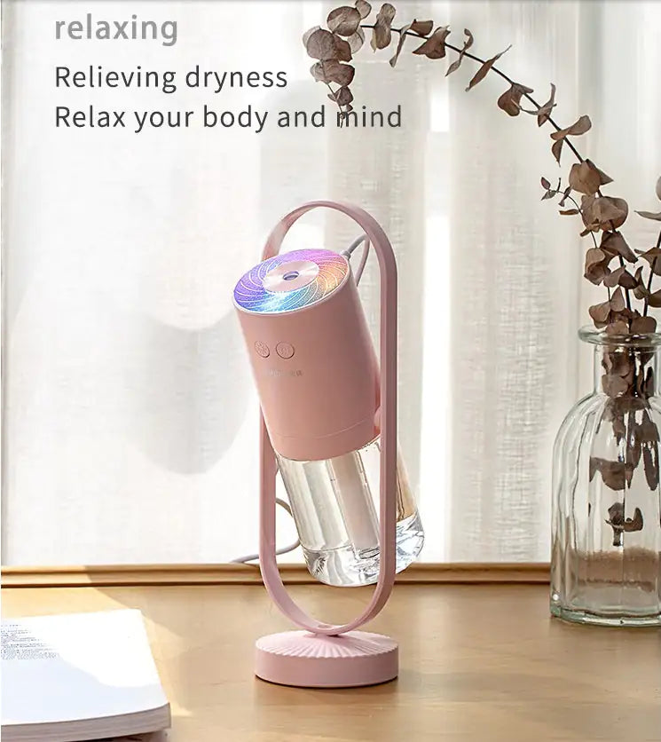Magic Shadow USB Air Humidifier – Projection Night Light & Ultrasonic Mist Maker (200ML, Quiet <30dB, USB Powered)