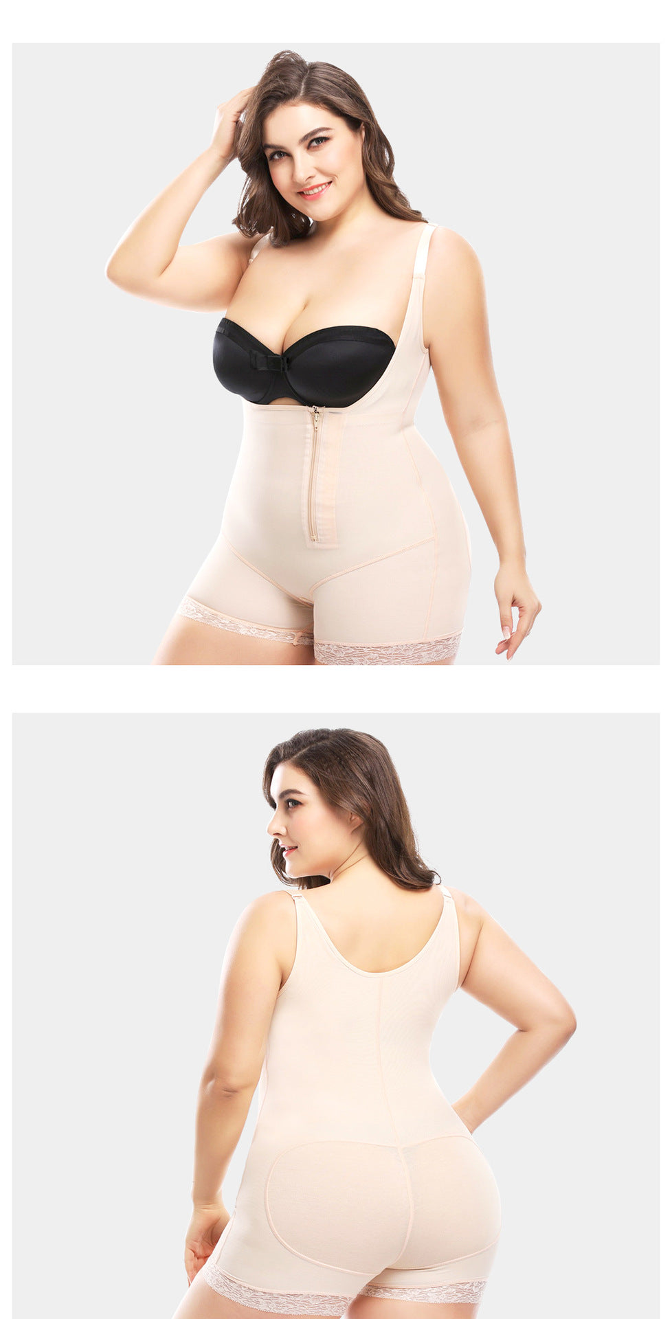 Body Sculpting Hip Lifting Bodysuit – Waist Slimming, Abdomen Control & Butt Lifting Shapewear (Sizes S–6XL, Black & Khaki)