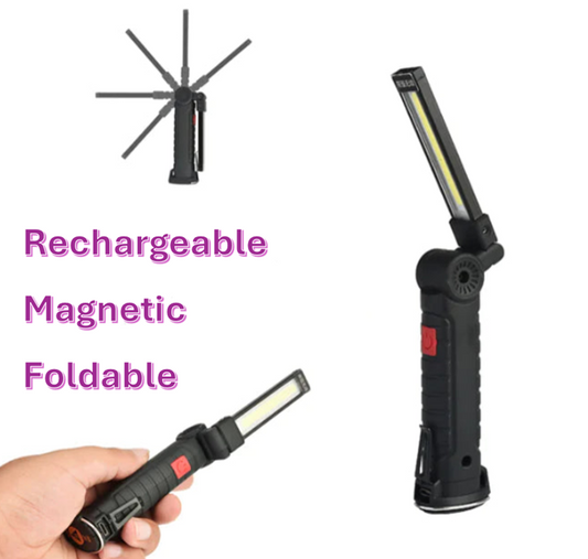 COB Folding Work Light – Rechargeable Magnetic Emergency Lamp (2 Sizes Available)