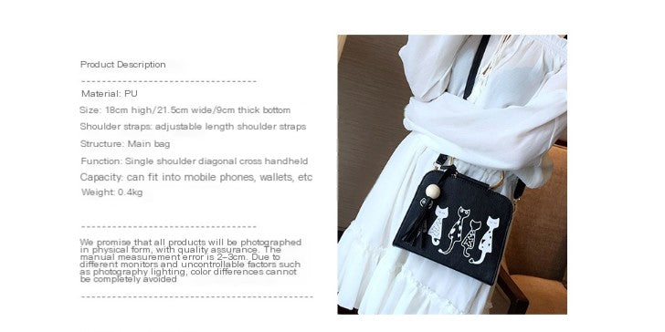 Cat Handbag – Playful Design with Versatile Carry Options in Four Colors