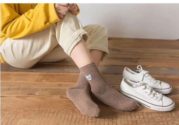 Embroidered Cat Socks for Women – Playful Comfort in Every Step