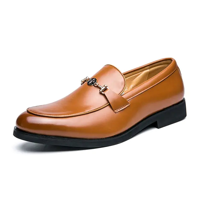 Men’s Classic Metal Chain Loafers – Timeless Sophistication &amp; Comfort
