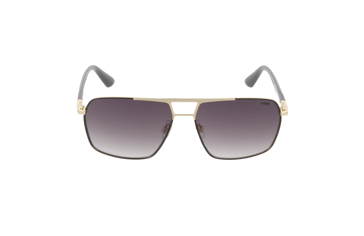 HAWK Men’s Geometric Sunglasses – Yellow Metal Frame with Smoked Degrade Lenses (Model HW2110) - ONLY 10 LEFT!