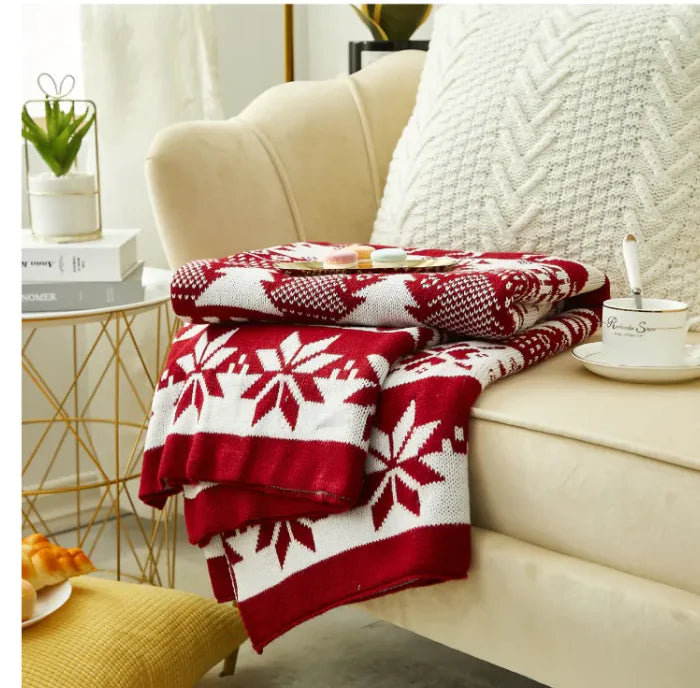 Knitted Jacquard Throw Blanket – Elegant Soft Knit for Home, Office & Travel (Multiple Sizes)