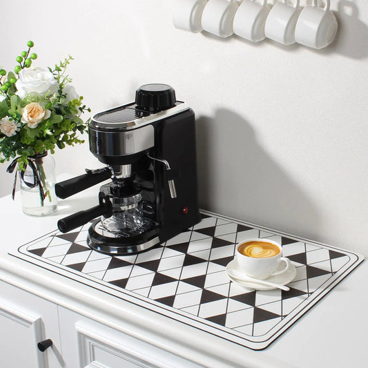 Coffee Mat – Large Dish Drying Mat for Kitchen Counter, Spill-Absorbent Coffee Bar Mat with Non-Slip Rubber Base, Available in Multiple Sizes
