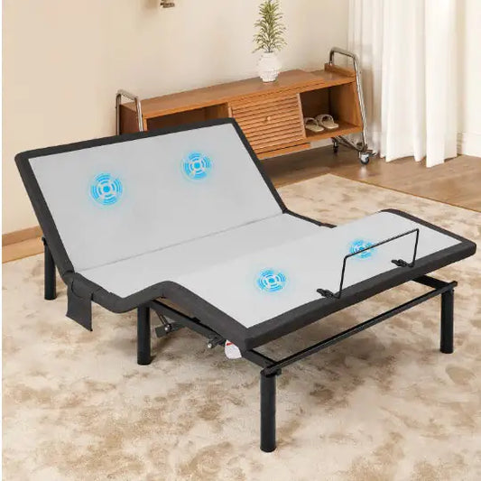 Ergonomic Queen Size Adjustable Bed – Zero Gravity Base for Stress Relief with Head & Foot Incline, Wireless Remote, Massage, USB Ports, and Nightlight
