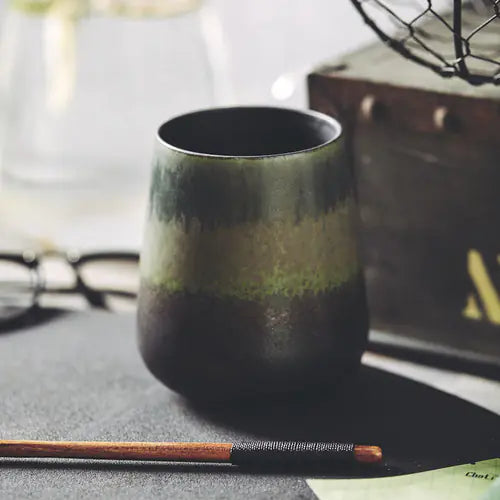 Japanese Vintage Ceramic Coffee Mug – 350ml Rustic Style Stoneware Mug for Coffee, Tea & Hot Chocolate
