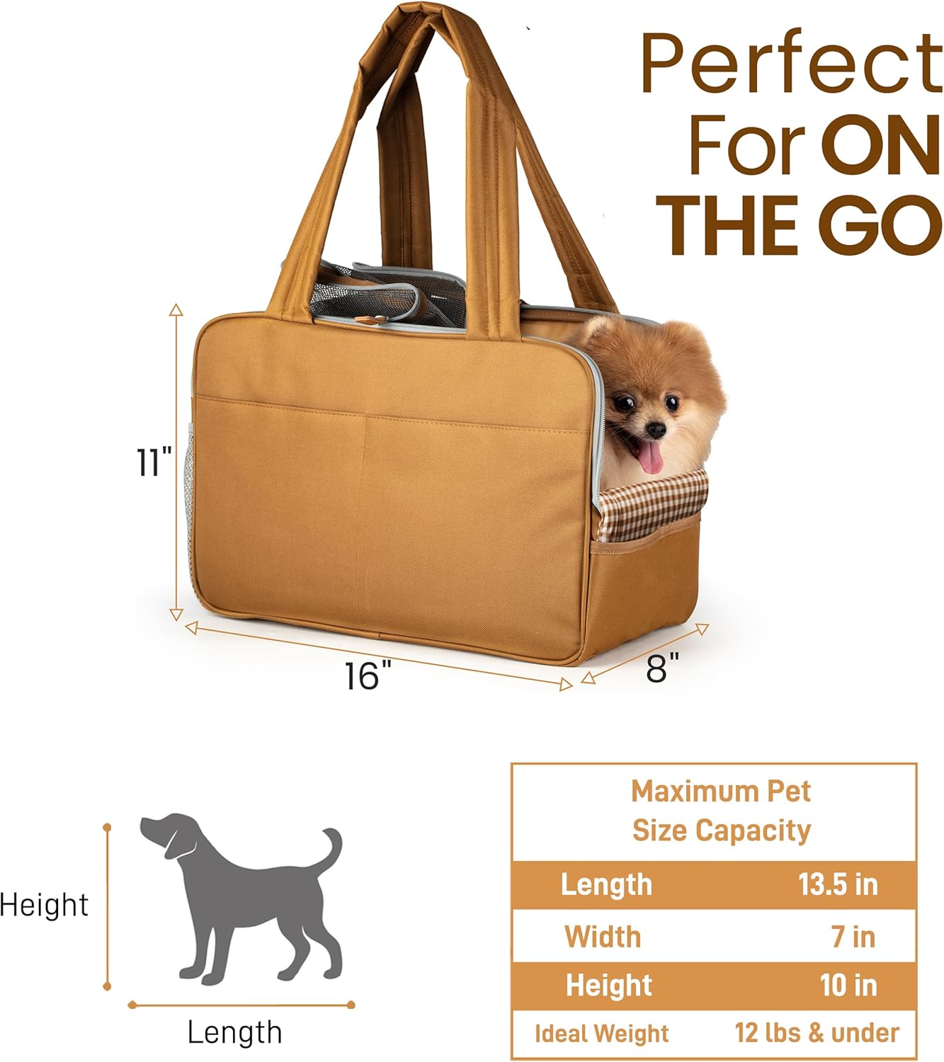 Faux Leather Pet Travel Carrier – Airline-Approved Small Dog and Cat Purse