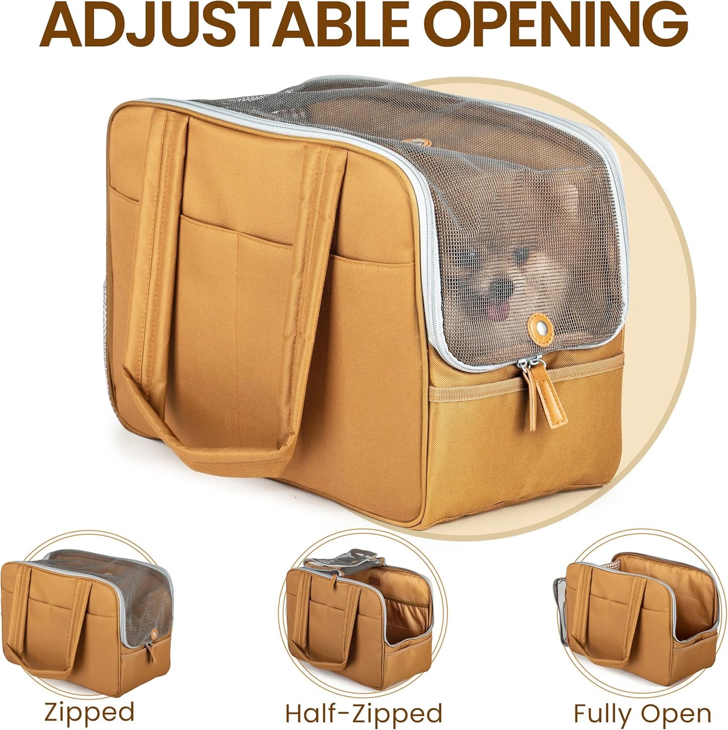 Faux Leather Pet Travel Carrier – Airline-Approved Small Dog and Cat Purse