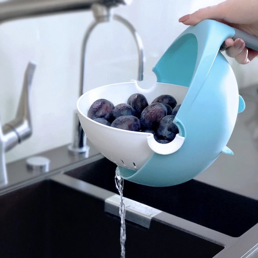 Double-Layer Flip Multifunctional Drain Basket – Space-Saving Kitchen Organizer for Washing & Draining