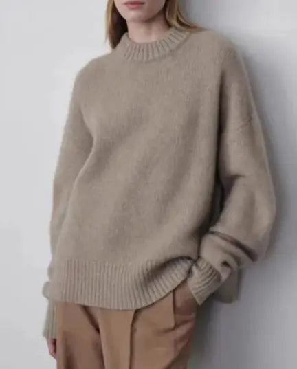 European Round Neck 100% Cashmere Sweater – Affordable Luxury, Timeless Comfort