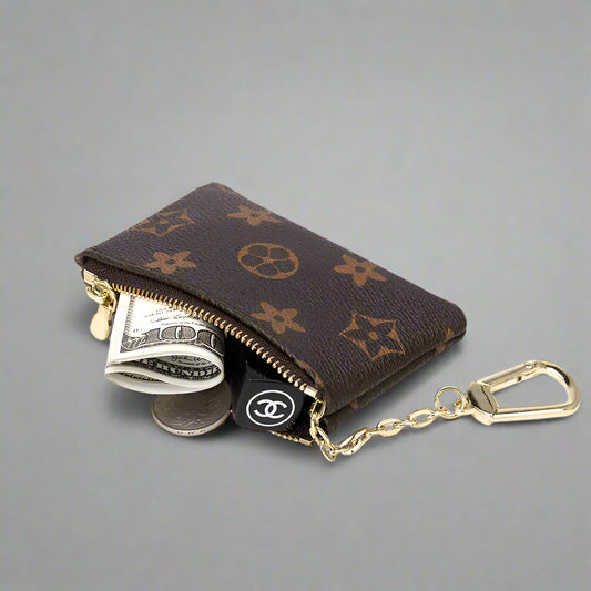 Explosion Check Small Coin Purse – Stylish Grid Mini Wallet & Key Pouch