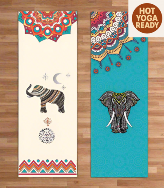 Elephant Print Yoga Mat – Ideal for Yoga, Pilates, Dance, Fitness & More