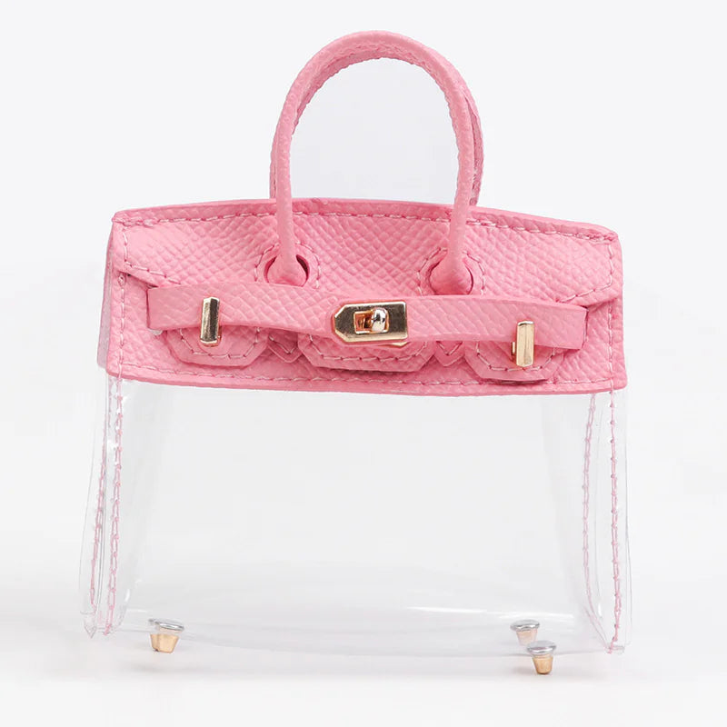 Mini Transparent Handbag Key Cover – Stylish TPU Pouch for Keys, Lipsticks & Accessories