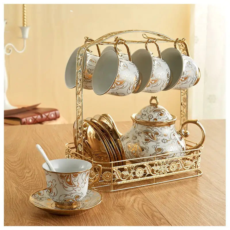 Luxury Bone China Coffee Cup & Saucer Set – 12 Elegant Glazed Designs (Gift-Ready, European Style, Durable Porcelain)