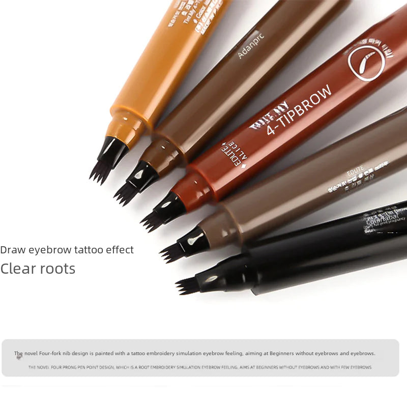 Four-Pronged Eyebrow Pencil – Waterproof, Sweat-Proof, Long-Lasting Precision Brow Pen
