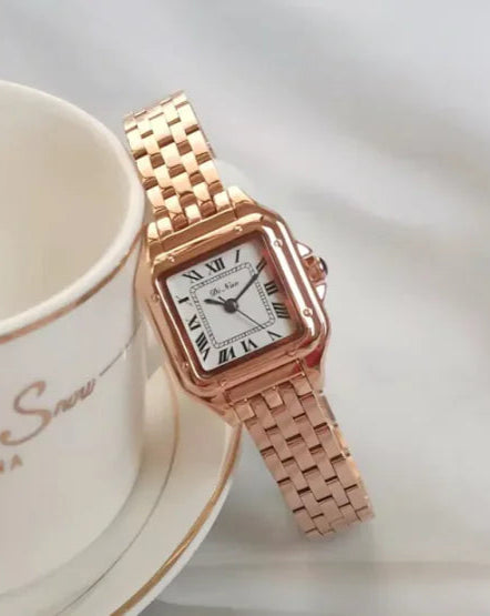 Fashion Square Simple Steel Band Quartz Watch
