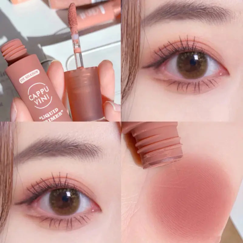 6 Colors Matte Nude Liquid Eyeshadow & Cream Blush – Dual-Purpose, Long-Lasting, Lightweight