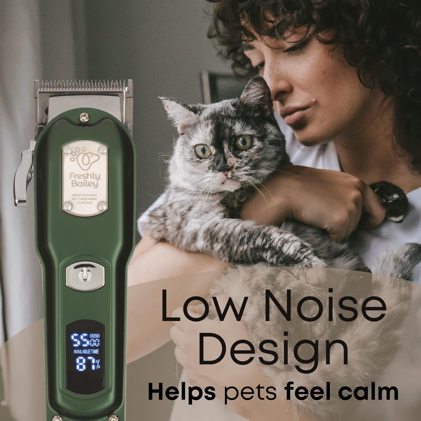 Cat Hair Clippers – Quiet Cordless Pet Grooming Kit for Thick & Matted Fur