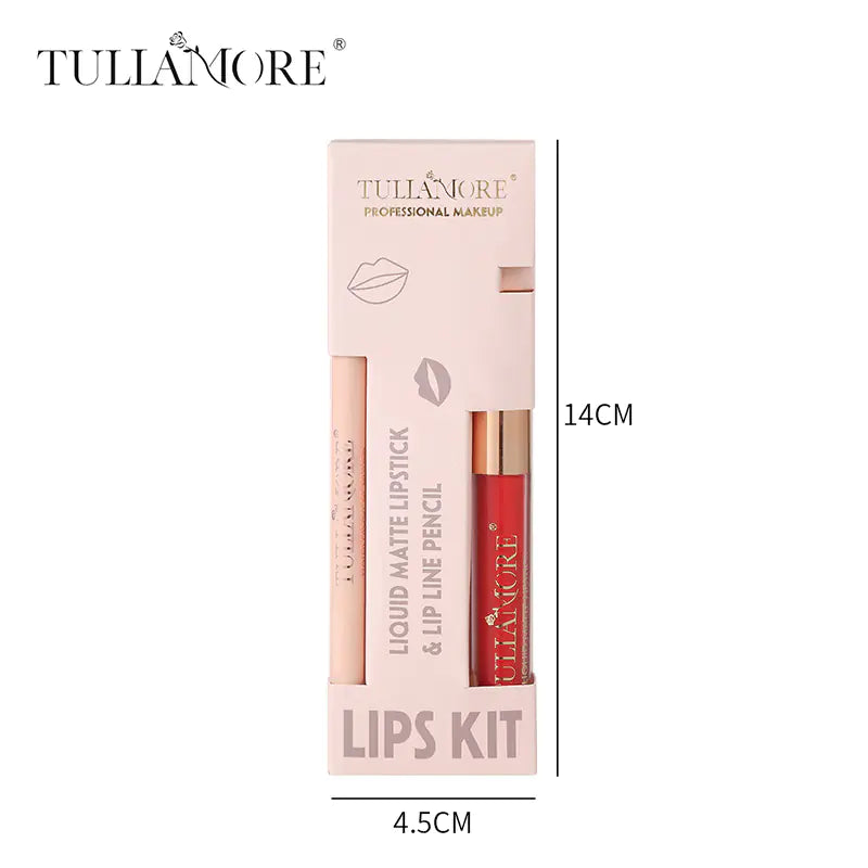 Waterproof Matte Air Lip Glaze & Lip Pencil Set