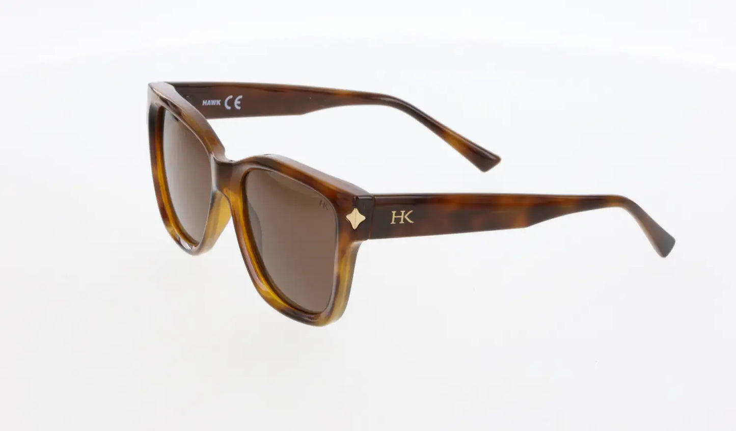 Hawk Women's Sunglasses – Geometric Bone Frame with Brown Lenses (Model HW2081)