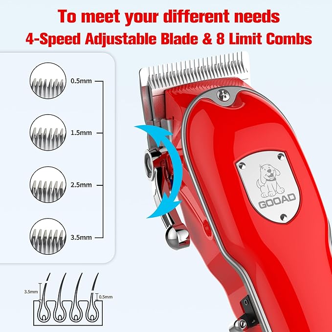 4-Speed Adjustable Pet Hair Clippers