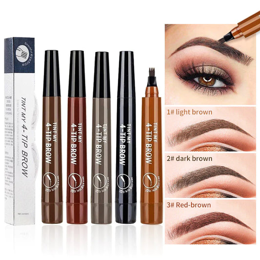 Four-Pronged Eyebrow Pencil – Waterproof, Sweat-Proof, Long-Lasting Precision Brow Pen