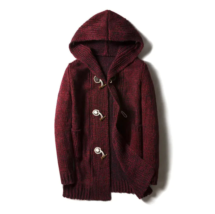 Casual Bat-Type Cardigan – Lapel Collar, Horn Buttons, Relaxed Fit (S–5XL, Unisex Style)