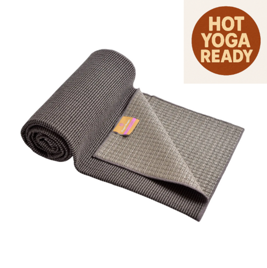 Yoga Towel – Graphite – Soft, Absorbent, Fast-Drying Hot Yoga Towel with Non-Slip Backing for Mat or Solo Use