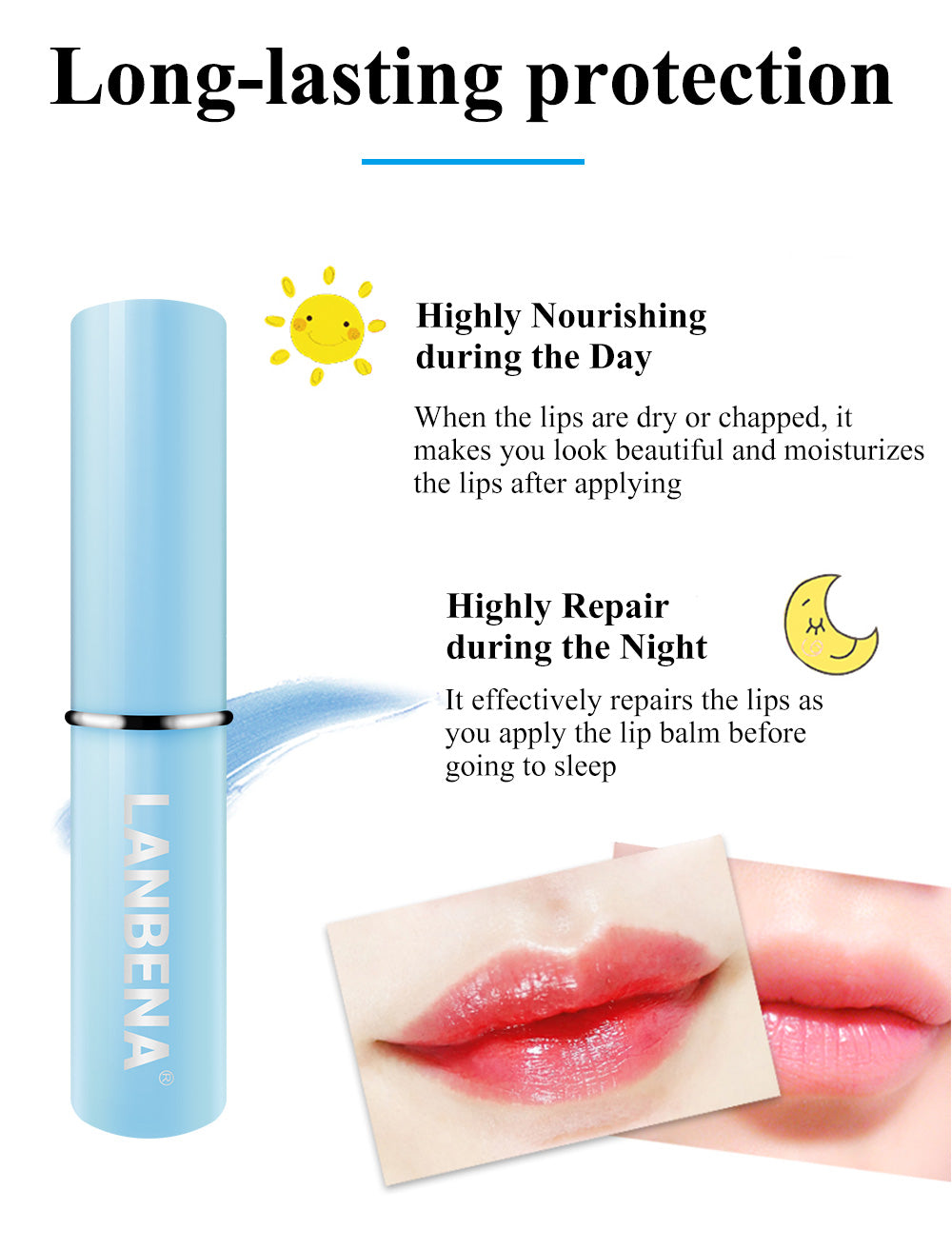 Hyaluronic Acid Nourishing Lip Balm – Hydrating Lip Care with Vitamin E and Jojoba Oil