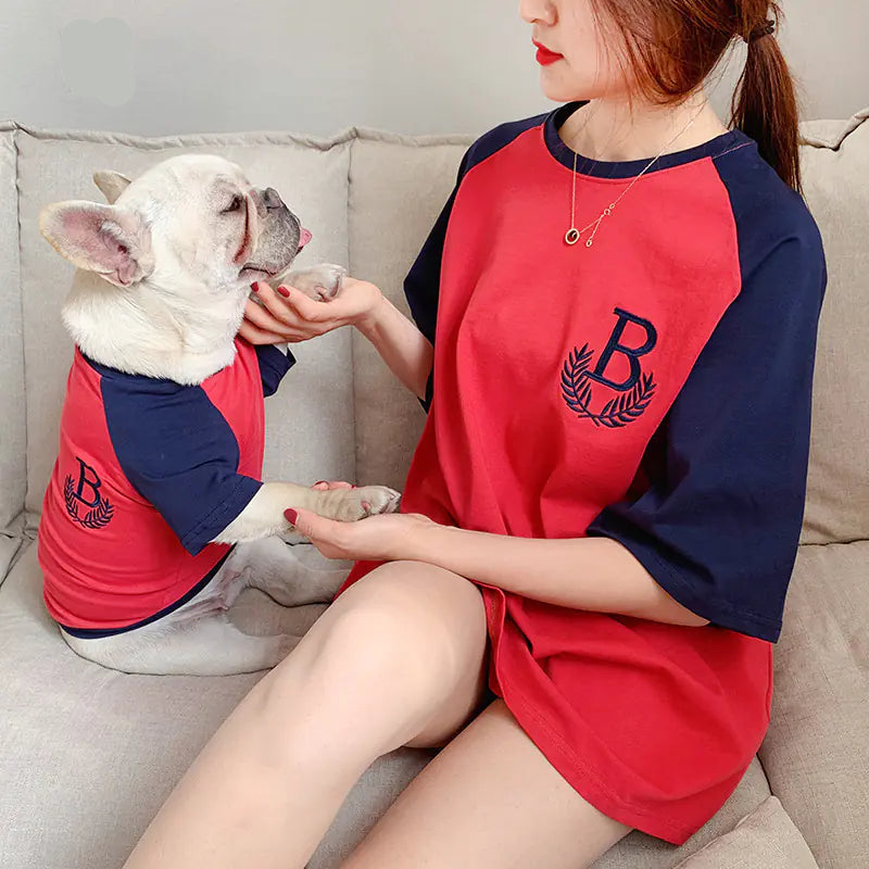 Dog Clothing Short Sleeve Parent-Child Clothing – Matching Stretch Odell Set for Dogs and Their Humans