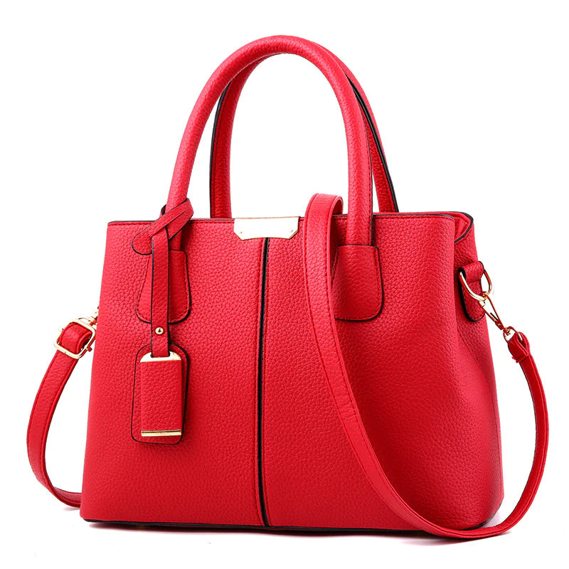 Ladies' PU Leather Handbag with Litchi Pattern – Chic Functionality for Everyday Elegance
