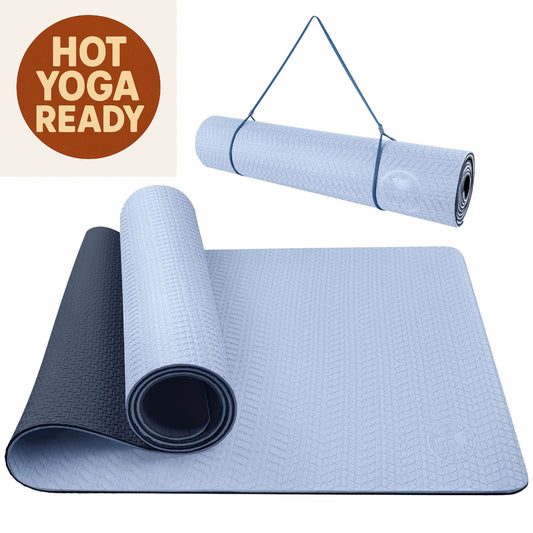 Yoga Mat Non-Slip Anti-Tear Eco-Friendly TPE Yoga Mat for Hot Yoga, Pilates & Fitness