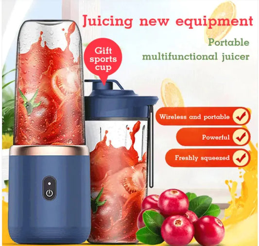 Portable USB Rechargeable Blender – 6-Blade Power for Smoothies, Juices & More