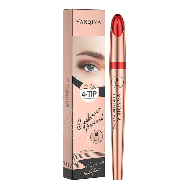 YANQINA Four-Claw Liquid Eyebrow Pencil – Waterproof, Sweat-Proof, Long-Lasting 24H Wear