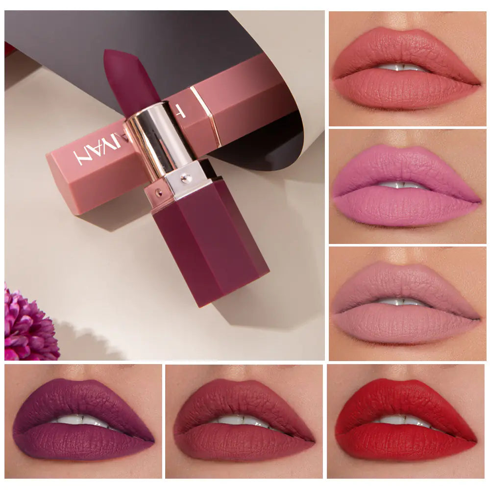 Matte Lip Glaze – Waterproof, Vivid Color, Nourishing Comfort (6 Shades)