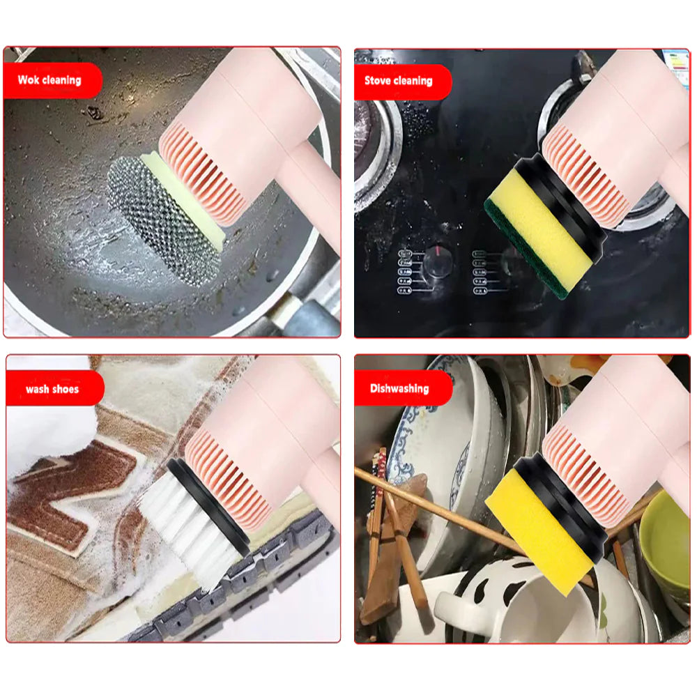 Multifunctional Electric Cleaning Brush – Rechargeable Scrubber with Multiple Brush Heads (Cordless & Powerful)