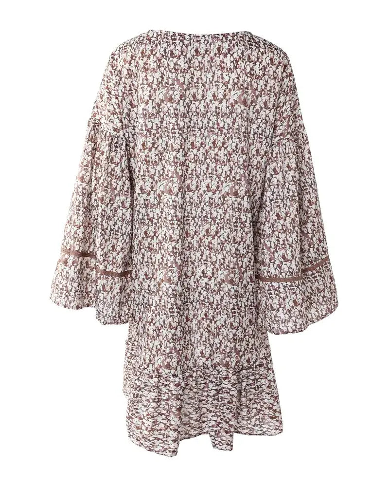 Welcome Spring in Style with Our Long V-Neck Floral Sleeve Top