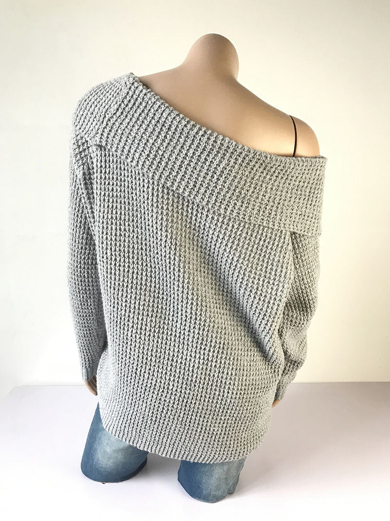 Luxurious Knitted Sweater – Loose Fit, Medium Thickness, Long Sleeves (S–XL)