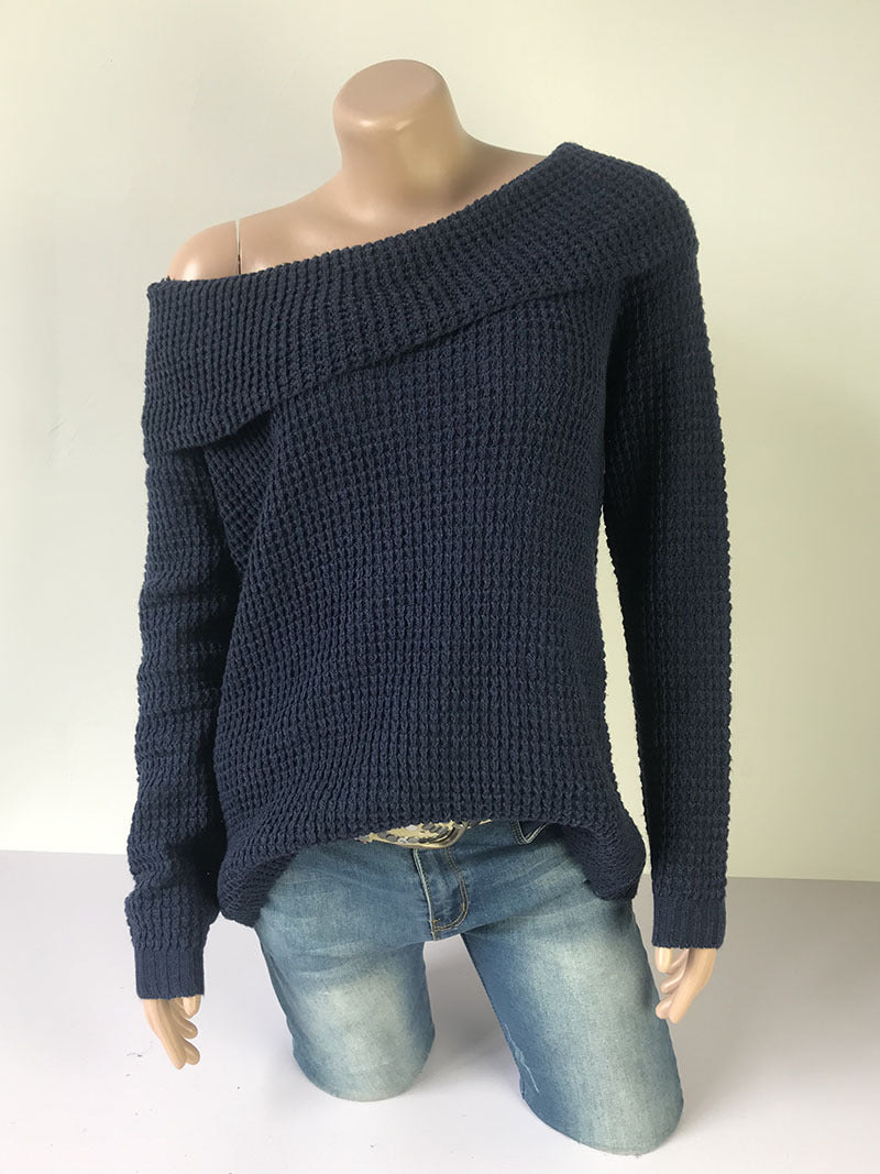 Luxurious Knitted Sweater – Loose Fit, Medium Thickness, Long Sleeves (S–XL)