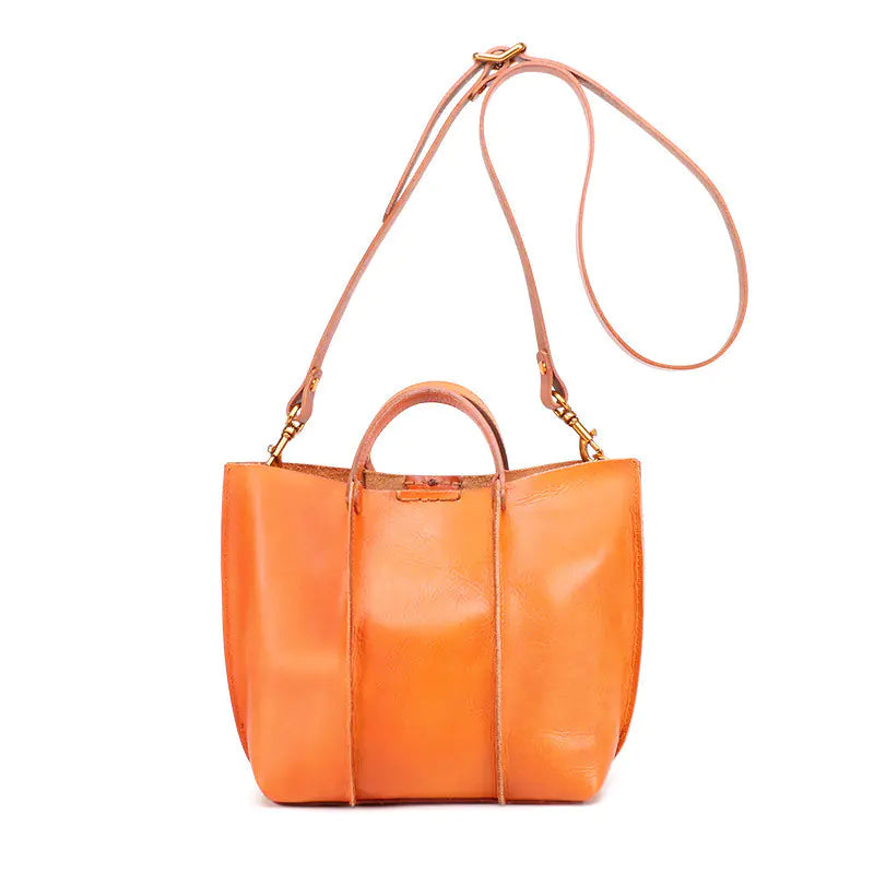 Layered Leather Handbag – Premium Cowhide Shoulder Messenger Bag in Six Timeless Colors