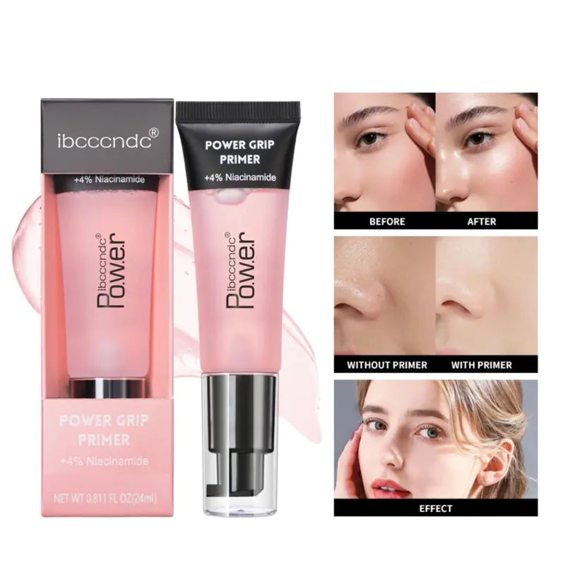 Power Grip Makeup Primer Gel – Hydrating & Smoothing Base (Clear & Niacinamide Pink, 24ml)