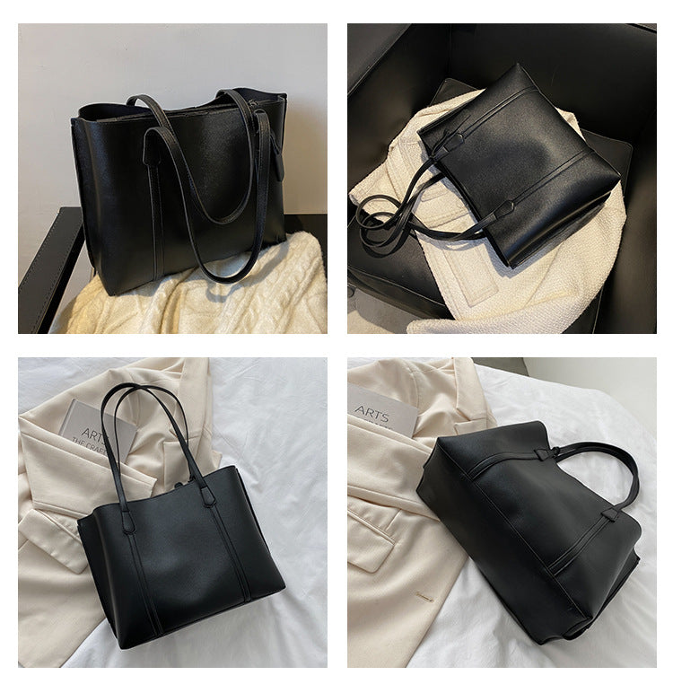 Ladies Handbag Shoulder Bag – Elegant Square Tote in Four Classic Shades