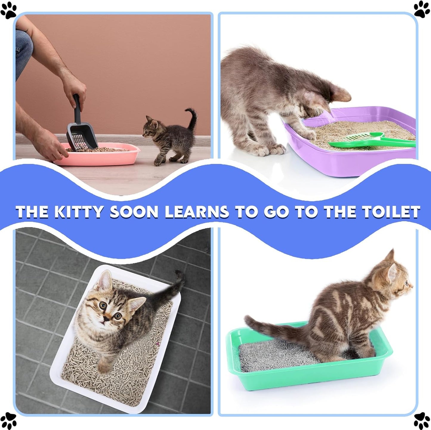 10-Piece Small Litter Box Set – Lightweight, Colorful & Portable