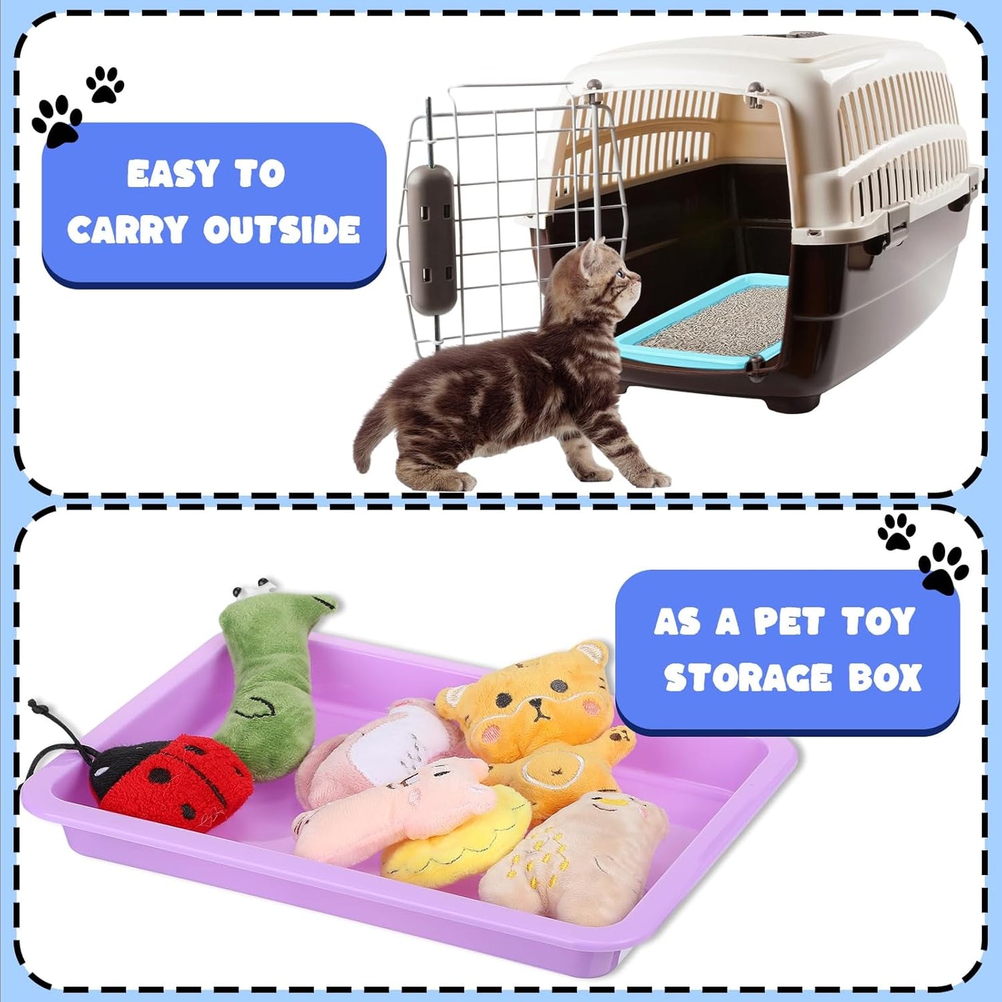 10-Piece Small Litter Box Set – Lightweight, Colorful & Portable