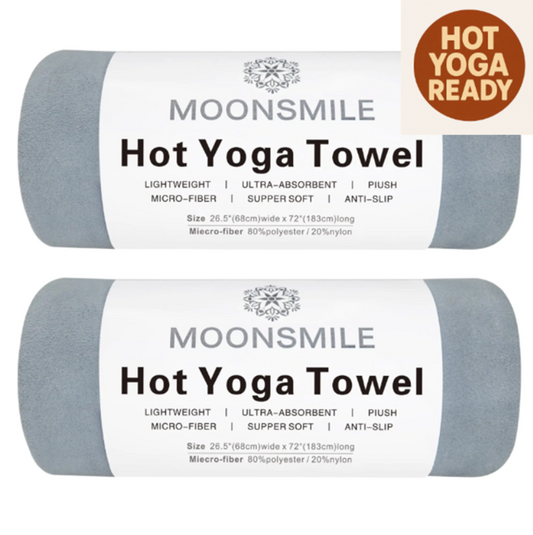 2-Pack Hot Yoga Mat Towels – Soft Suede Microfiber, Non-Slip, Ultra-Absorbent Towels for Hot Yoga, Pilates & Workouts