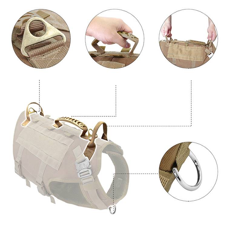 Combat Dog Harness – Heavy-Duty Chest Vest for Large Dogs with Handle and Leash Attachment (M & L Sizes)