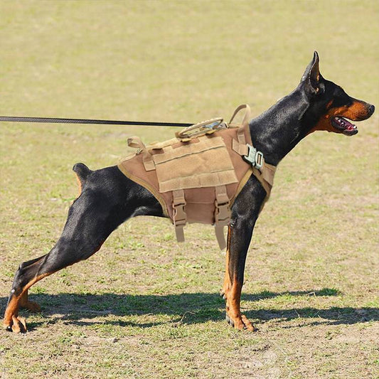 Combat Dog Harness – Heavy-Duty Chest Vest for Large Dogs with Handle and Leash Attachment (M & L Sizes)