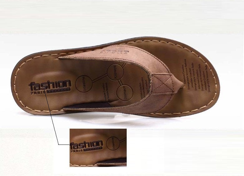 Men’s Cowhide Leather Flip-Flops – Durable Comfort for Driving and Everyday Wear